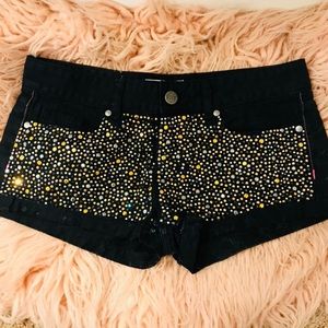 Bedazzled Black Jean Shorts.